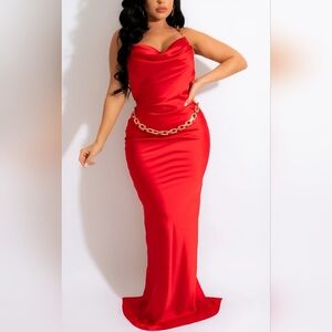 Elegant Red Maxi Dress